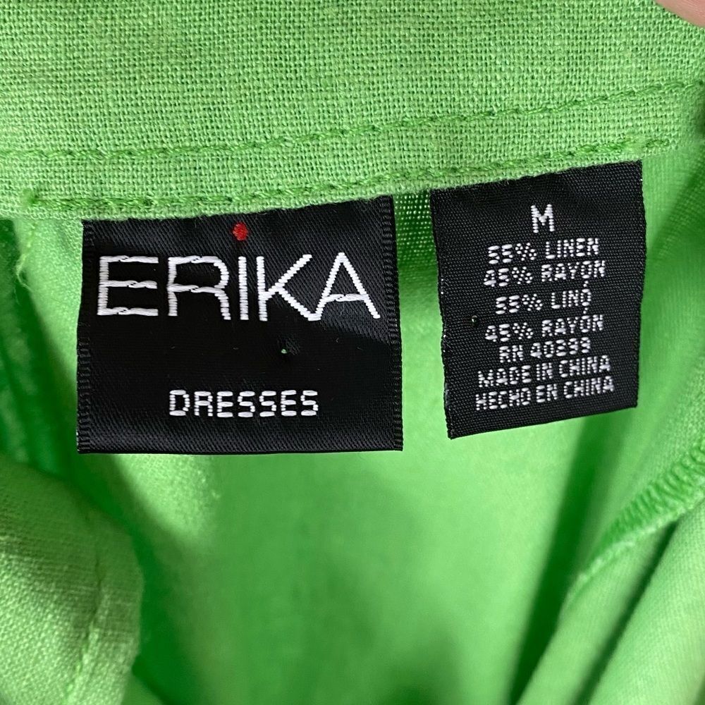 Vintage 90’s Erika Green Collared Open Back Sleeveless Button Up Maxi Dress - Picture 5 of 6